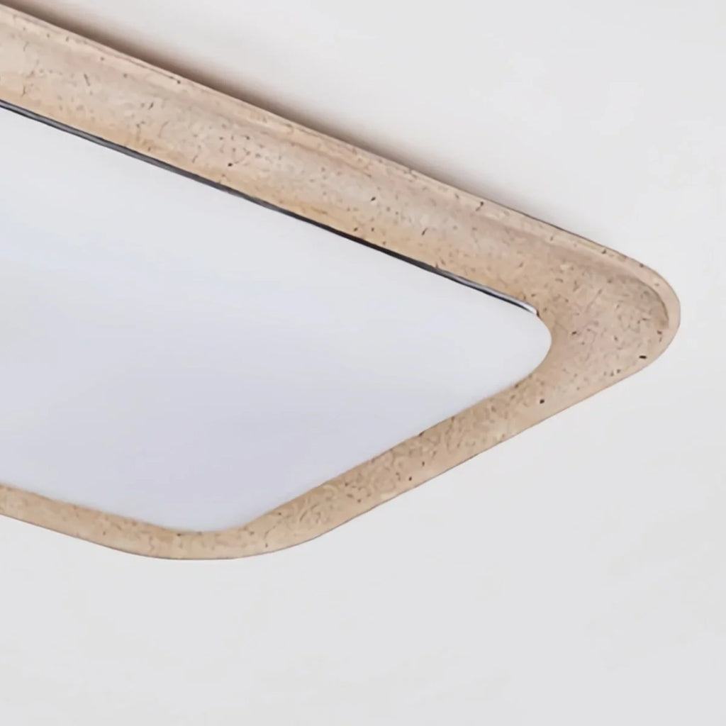 Modern Travertine Ceiling Light – Yellow Stone & Acrylic for Living Room, Dining Room, Bedroom - Flindria