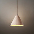 Modern Travertine Pendant Light – Yellow Travertine & Walnut Wood for Kitchen Island, Dining Room, Bedroom - Flindria