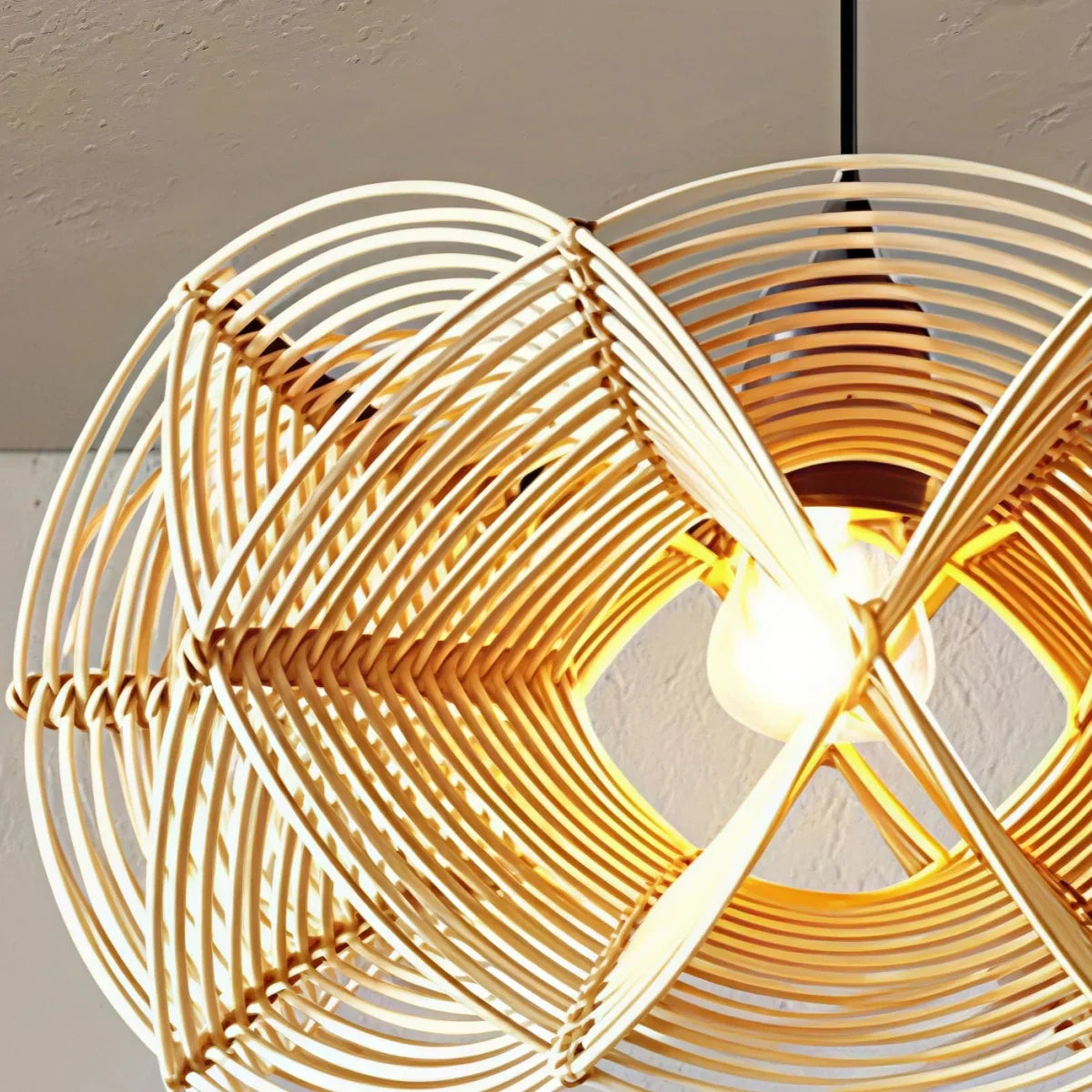 Nordic Woven Rattan Pendant Lamp Pendant Lamp -- Woven Rattan Natural for Living Room - Flindria