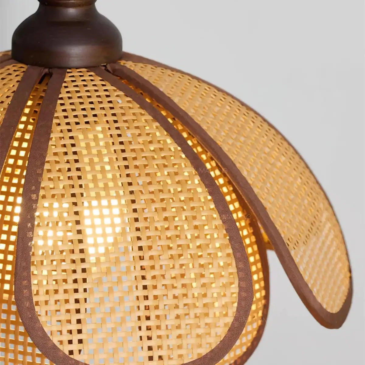 Natural Pendant Light -- Rattan&Wood Walnut Color for Dining Room Living Room Bedroom - Flindria