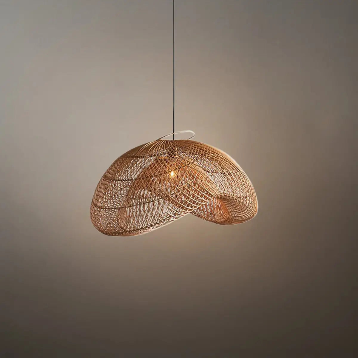 Natural Rattan Pendant Light – Metal & Rattan for Dining Room, Kitchen, Bedroom - Flindria