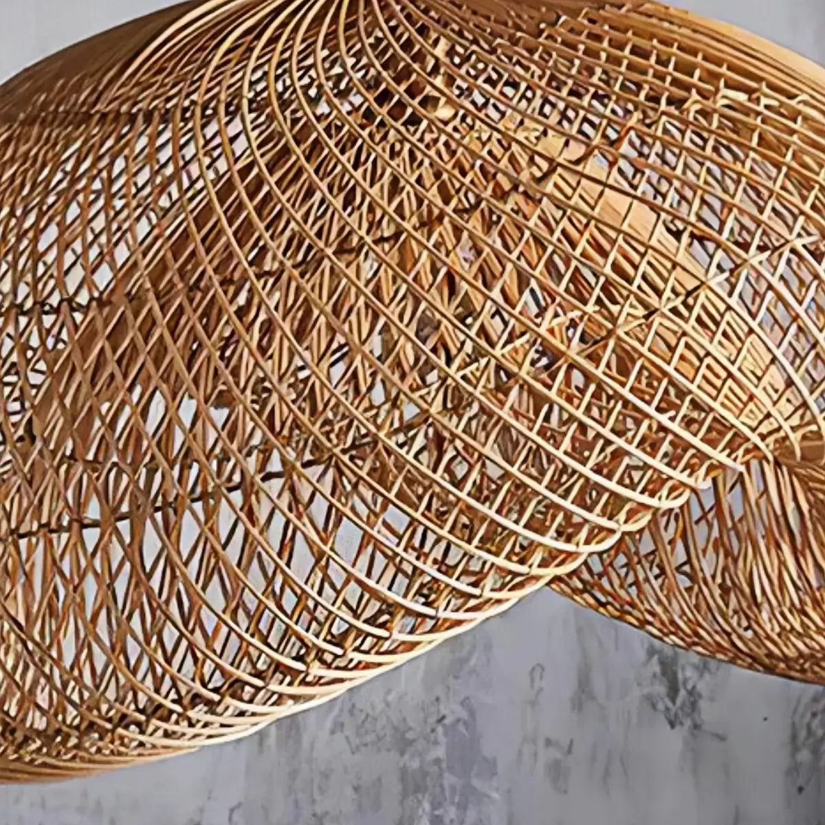 Natural Rattan Pendant Light – Metal & Rattan for Dining Room, Kitchen, Bedroom - Flindria