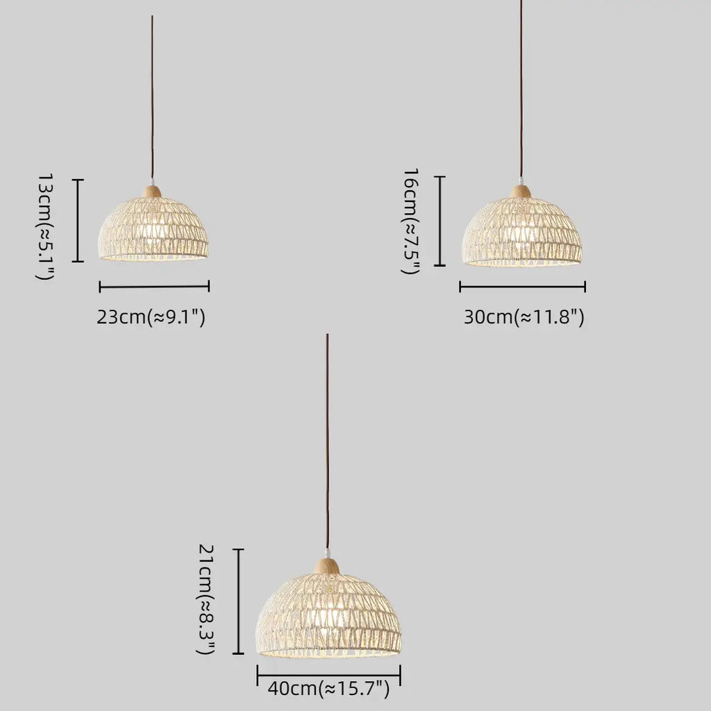 Natural Pendant Light – Rattan & Wood for Living Room Dining Room Bedroom - Flindria