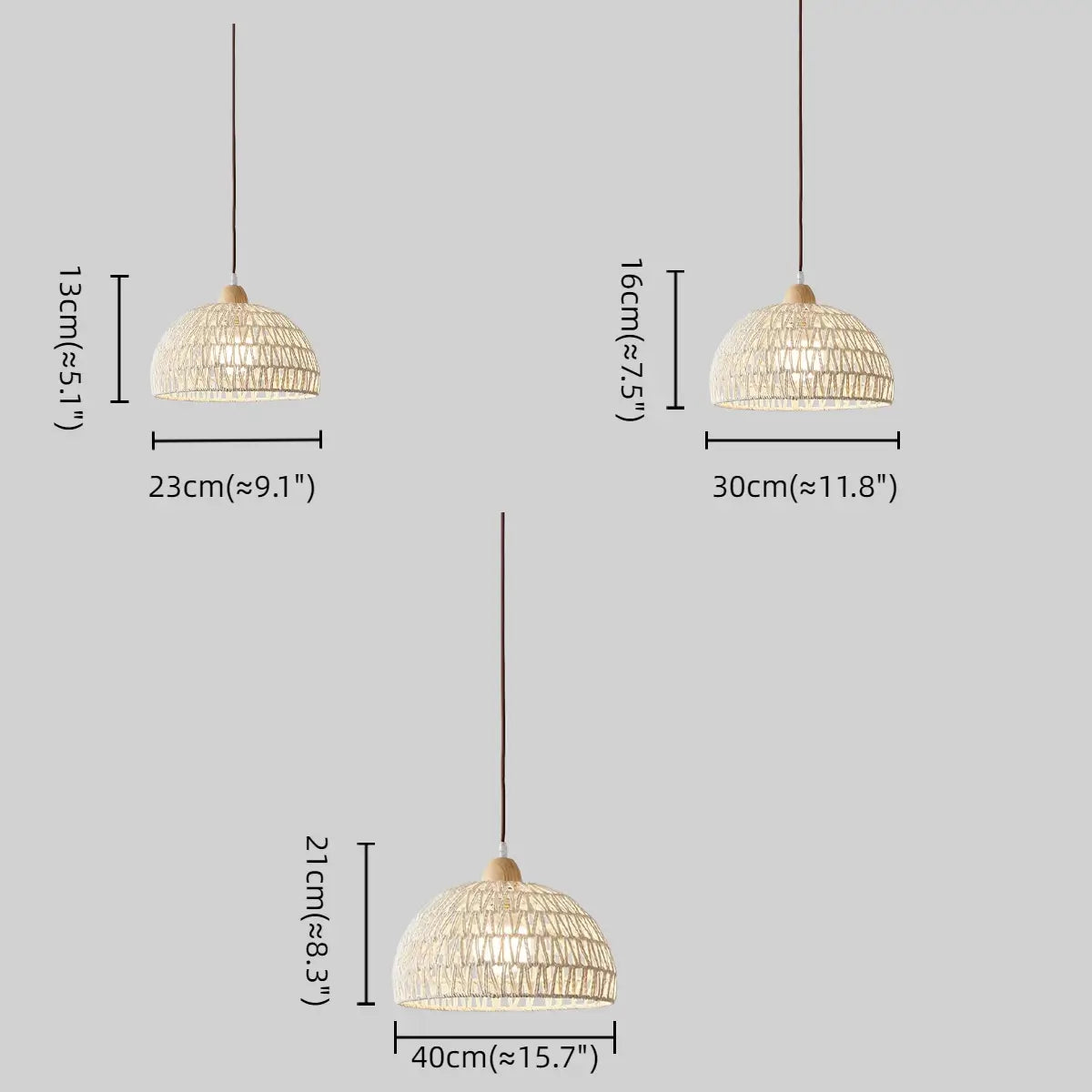 Natural Pendant Light – Rattan & Wood for Living Room Dining Room Bedroom - Flindria