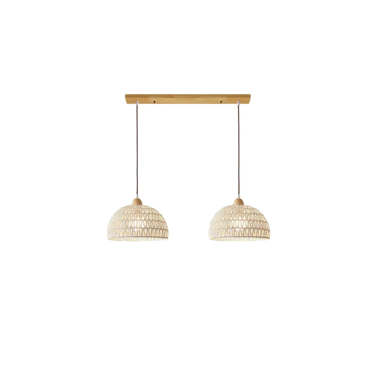 Natural Pendant Light – Rattan & Wood for Living Room Dining Room Bedroom - Flindria
