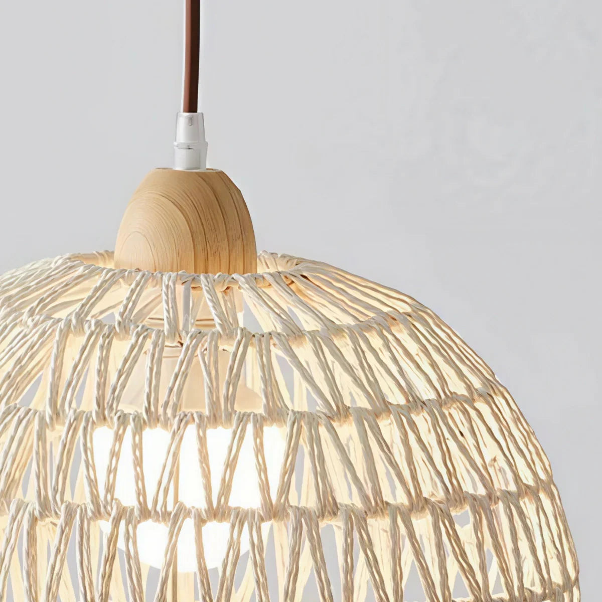 Natural Pendant Light – Rattan & Wood for Living Room Dining Room Bedroom - Flindria