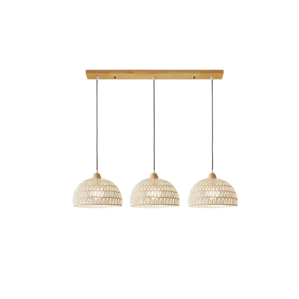 Natural Pendant Light – Rattan & Wood for Living Room Dining Room Bedroom - Flindria