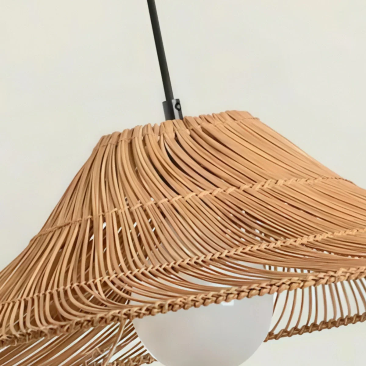 Natural Rattan Pendant Light - Natural for Dining Room, Living Room, Bedroom - Flindria