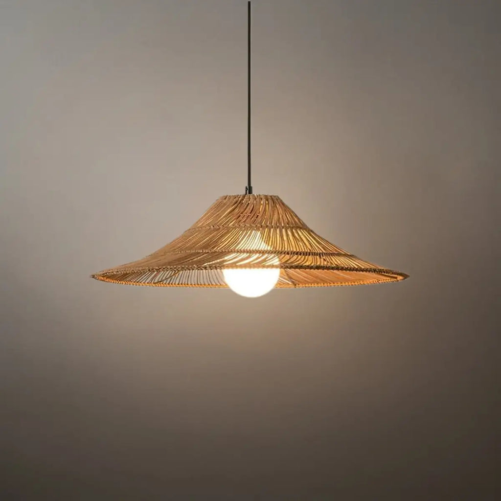 Natural Rattan Pendant Light - Natural for Dining Room, Living Room, Bedroom - Flindria