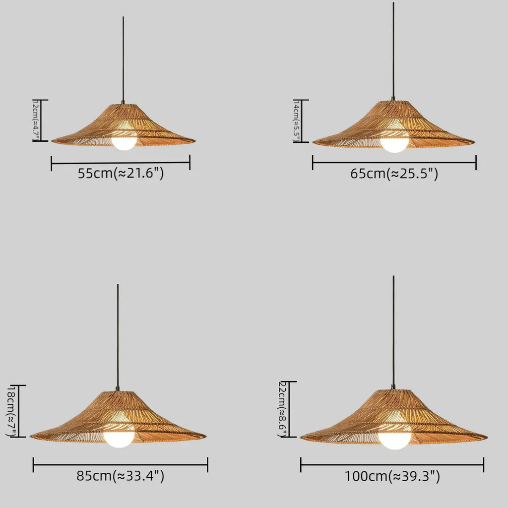 Natural Rattan Pendant Light - Natural for Dining Room, Living Room, Bedroom - Flindria