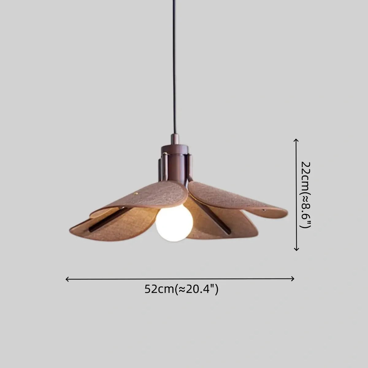 Natural Rattan Pendant Lamp -- Light Brown/Dark Brown for Living Room - Flindria