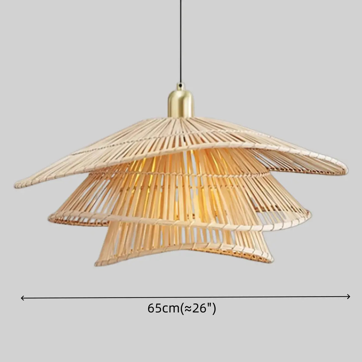 Natural Weaver Pendant Lamp -- Gold Natural Bamboo for Living Room Dining Room - Flindria