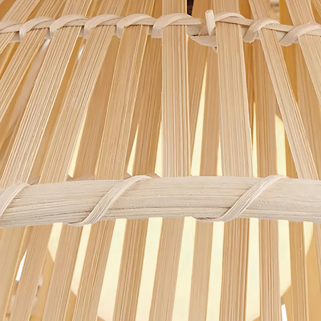Natural Weaver Pendant Lamp -- Gold Natural Bamboo for Living Room Dining Room - Flindria