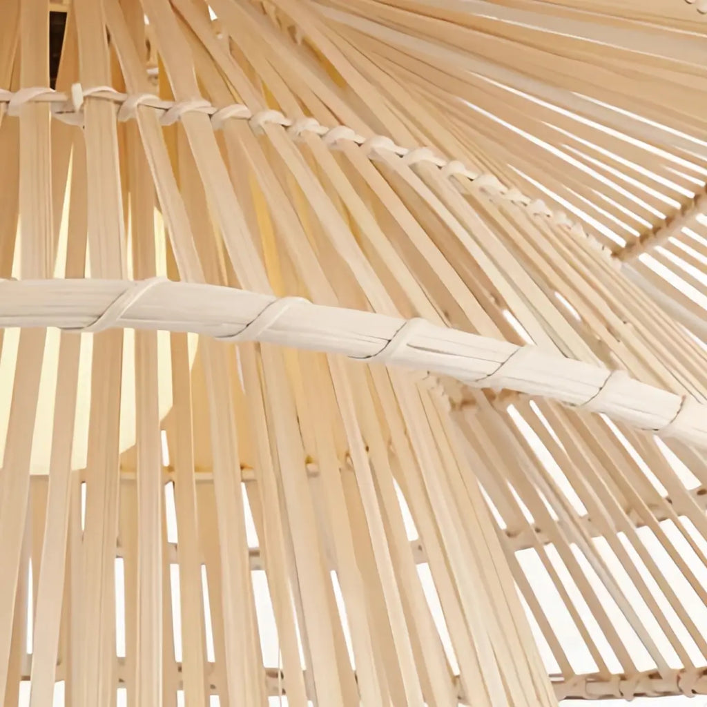 Natural Weaver Pendant Lamp -- Gold Natural Bamboo for Living Room Dining Room - Flindria