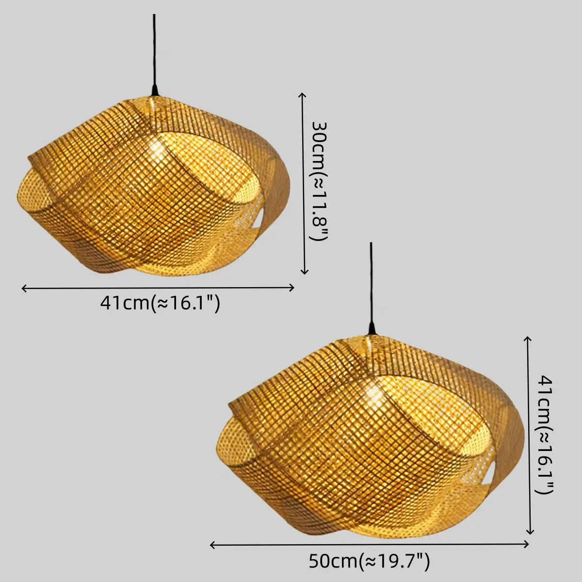 Modern Rattan Pendant Light -- Natural Rattan for Living Room Dining Room Bedroom - Flindria