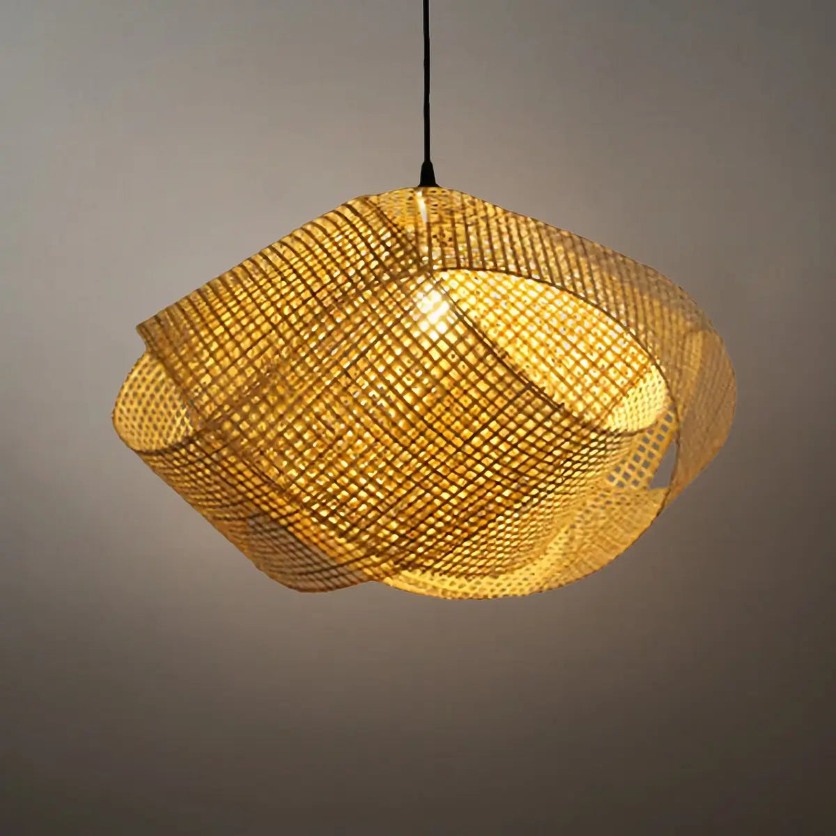 Modern Rattan Pendant Light -- Natural Rattan for Living Room Dining Room Bedroom - Flindria