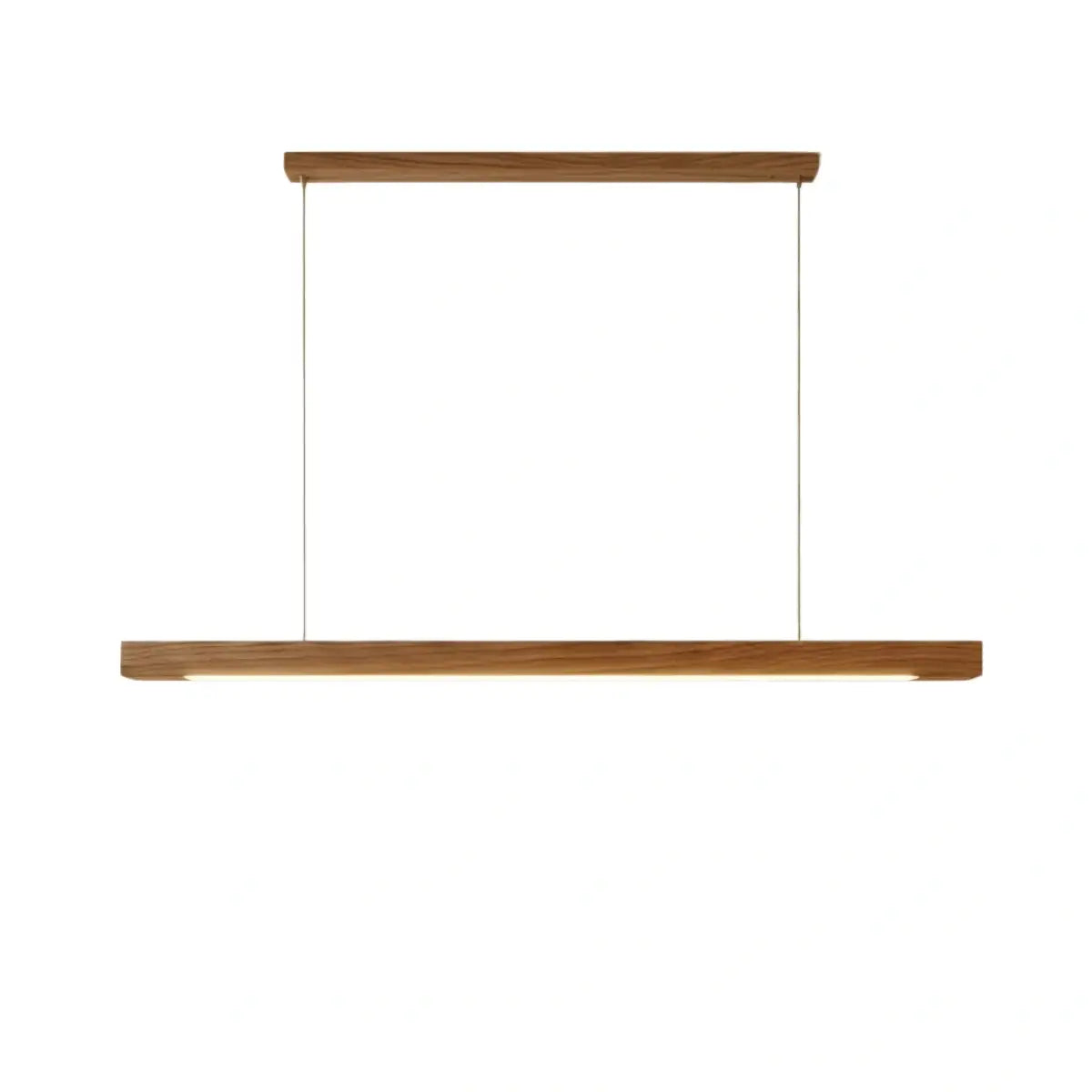 Minimalist Linear Pendant Light – Wood Acrylic for Dining Room, Kitchen, Study Room - Flindria