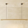 Minimalist Linear Pendant Light – Wood Acrylic for Dining Room, Kitchen, Study Room - Flindria