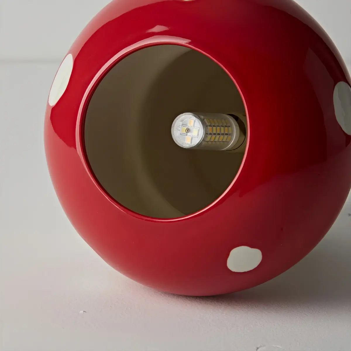 Retro Mushroom Ceiling Light -- Ceramic Red/Black for Bedroom - Flindria