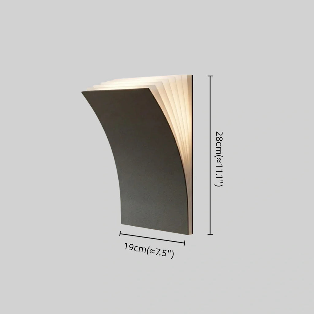 Nordic Minimalist Wall Lamp -- Curved Aluminum Book Pages in Black or White for Living Room Study - Flindria