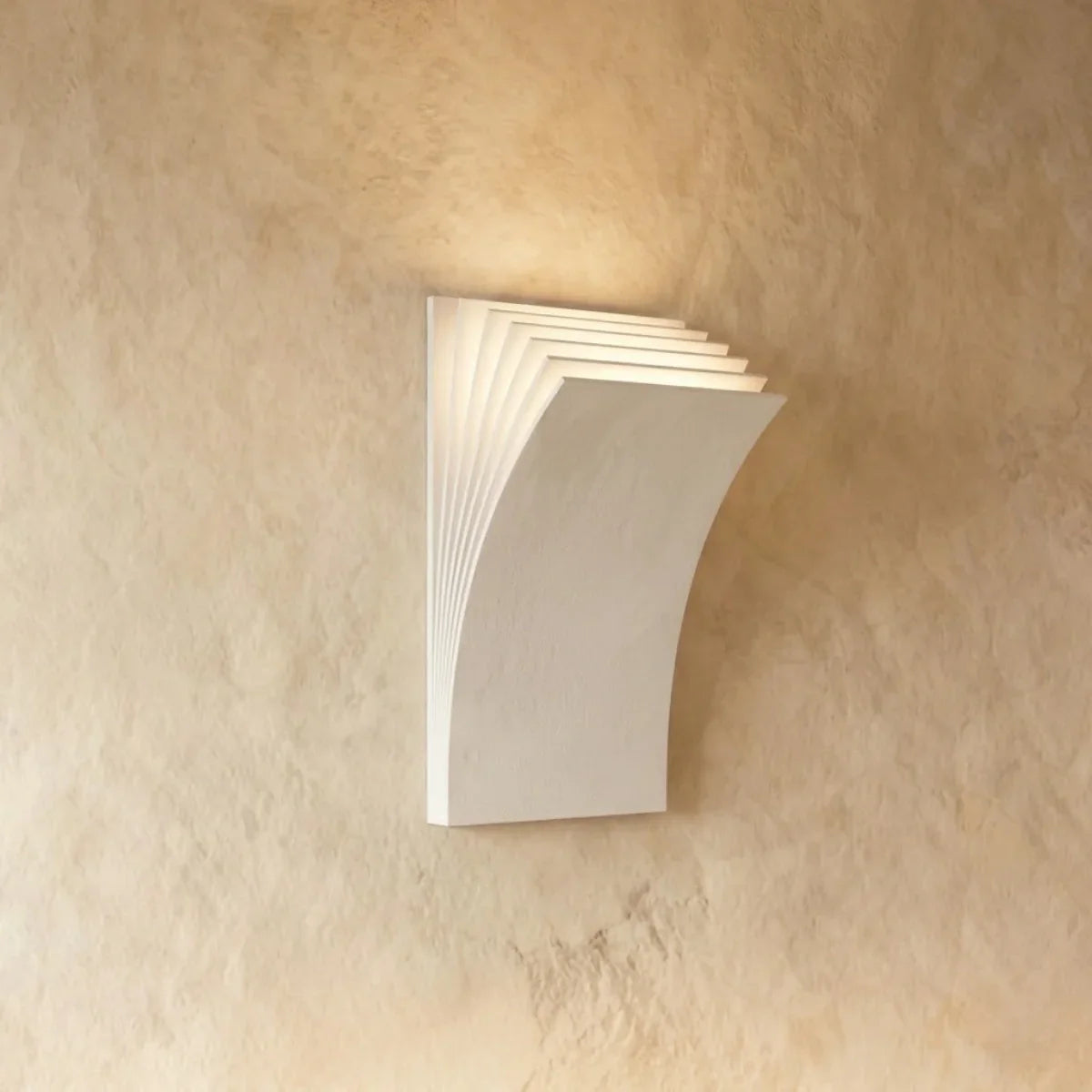 Nordic Minimalist Wall Lamp -- Curved Aluminum Book Pages in Black or White for Living Room Study - Flindria