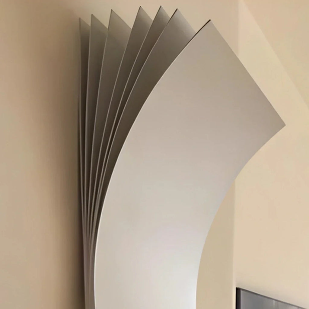 Nordic Minimalist Wall Lamp -- Curved Aluminum Book Pages in Black or White for Living Room Study - Flindria