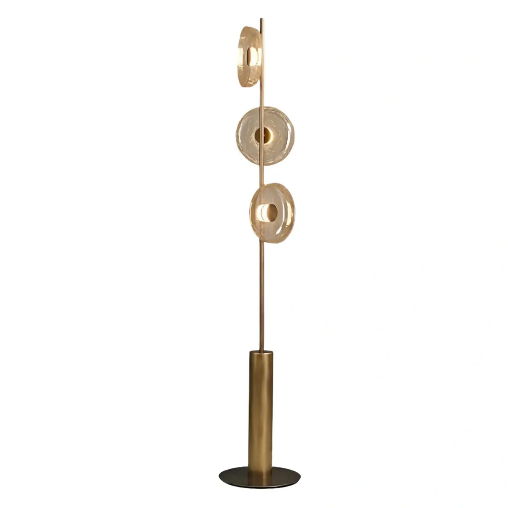 Luxury Floor Lamp -- Iron and Glass , Amber or Clear Light Color for Living Room Bedroom - Flindria