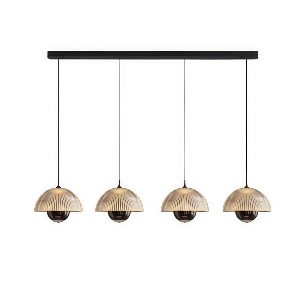 Artistic Pendant Light -- Iron & Aluminum with Acrylic Shade, Pearl Black for Bedroom Dining Room - Flindria