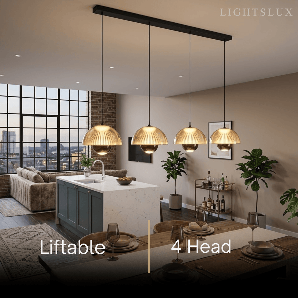 Artistic Pendant Light -- Iron & Aluminum with Acrylic Shade, Pearl Black for Bedroom Dining Room - Flindria