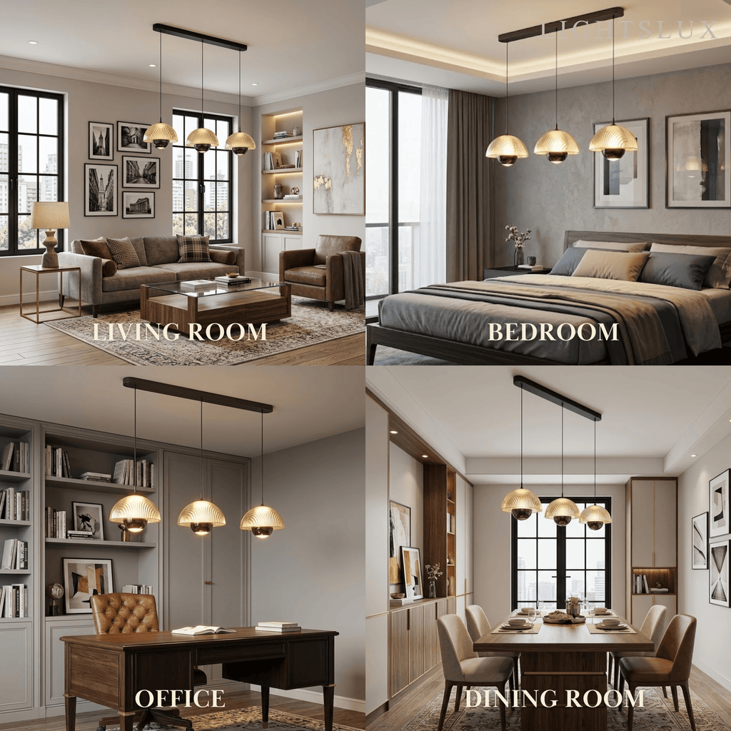 Artistic Pendant Light -- Iron & Aluminum with Acrylic Shade, Pearl Black for Bedroom Dining Room - Flindria