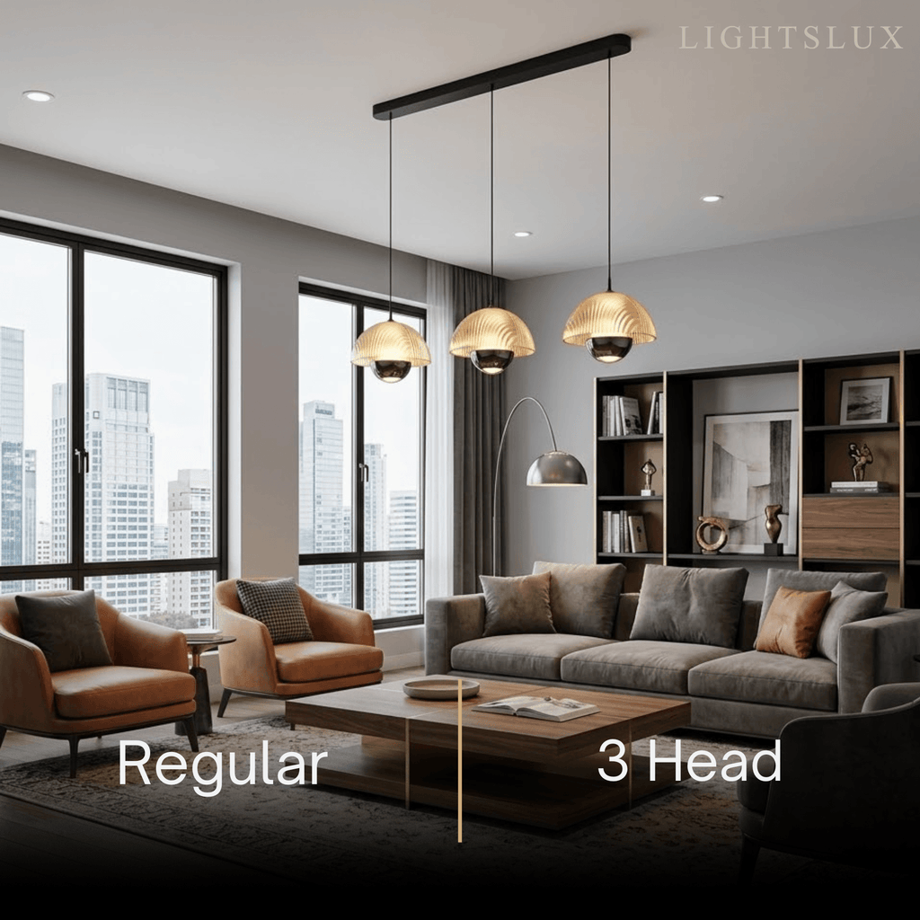 Artistic Pendant Light -- Iron & Aluminum with Acrylic Shade, Pearl Black for Bedroom Dining Room - Flindria