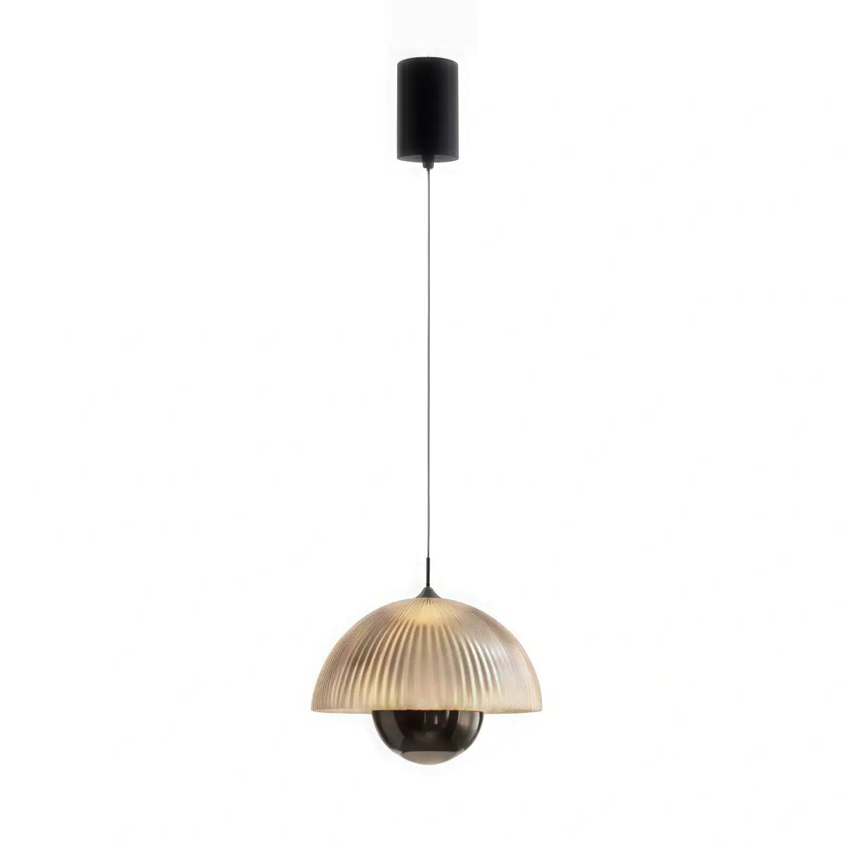 Artistic Pendant Light -- Iron & Aluminum with Acrylic Shade, Pearl Black for Bedroom Dining Room - Flindria