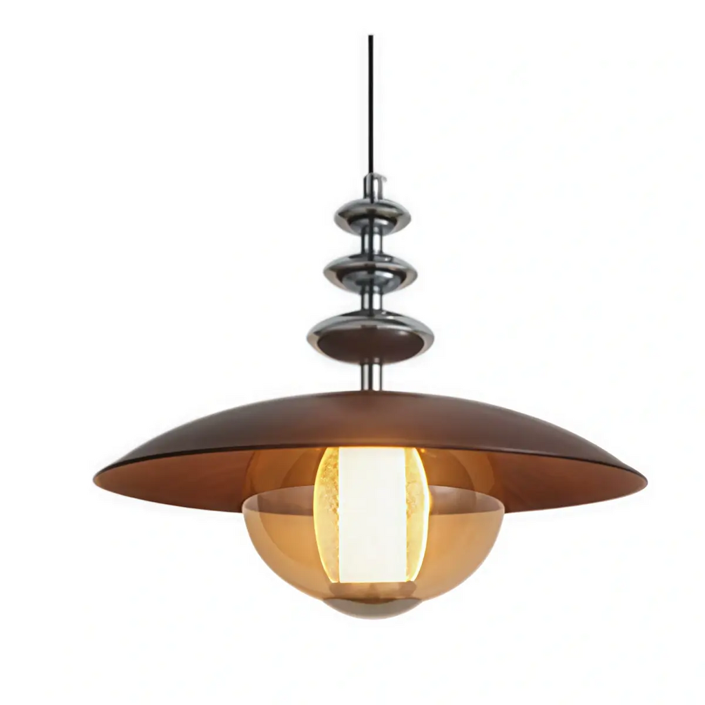 Vintage French Cream Ceiling Light -- Glass & Iron for Hallway - Flindria