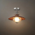 Vintage French Cream Ceiling Light -- Glass & Iron for Hallway - Flindria