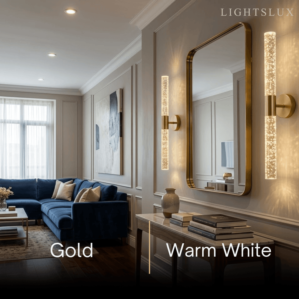 Modern Wall Lamp -- Iron & PVC Gold for Hallway - Flindria