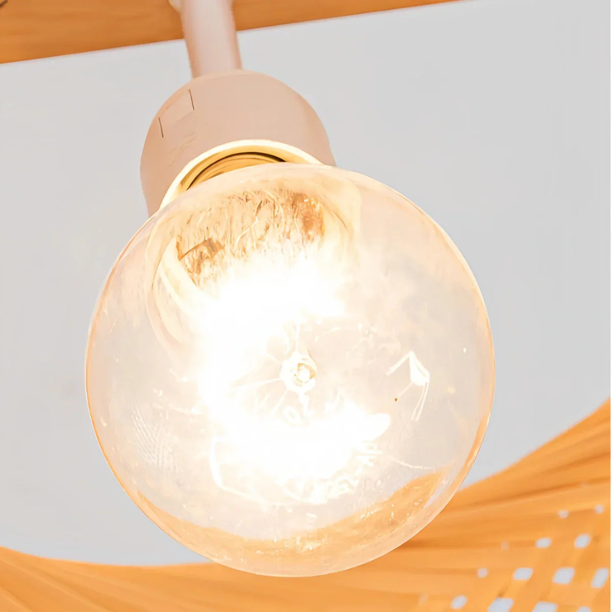 Modern Pendant Lamp -- Hand-Knitted Bamboo & Brass - Flindria