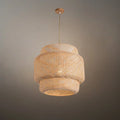 Modern Pendant Lamp -- Hand-Knitted Bamboo & Brass - Flindria