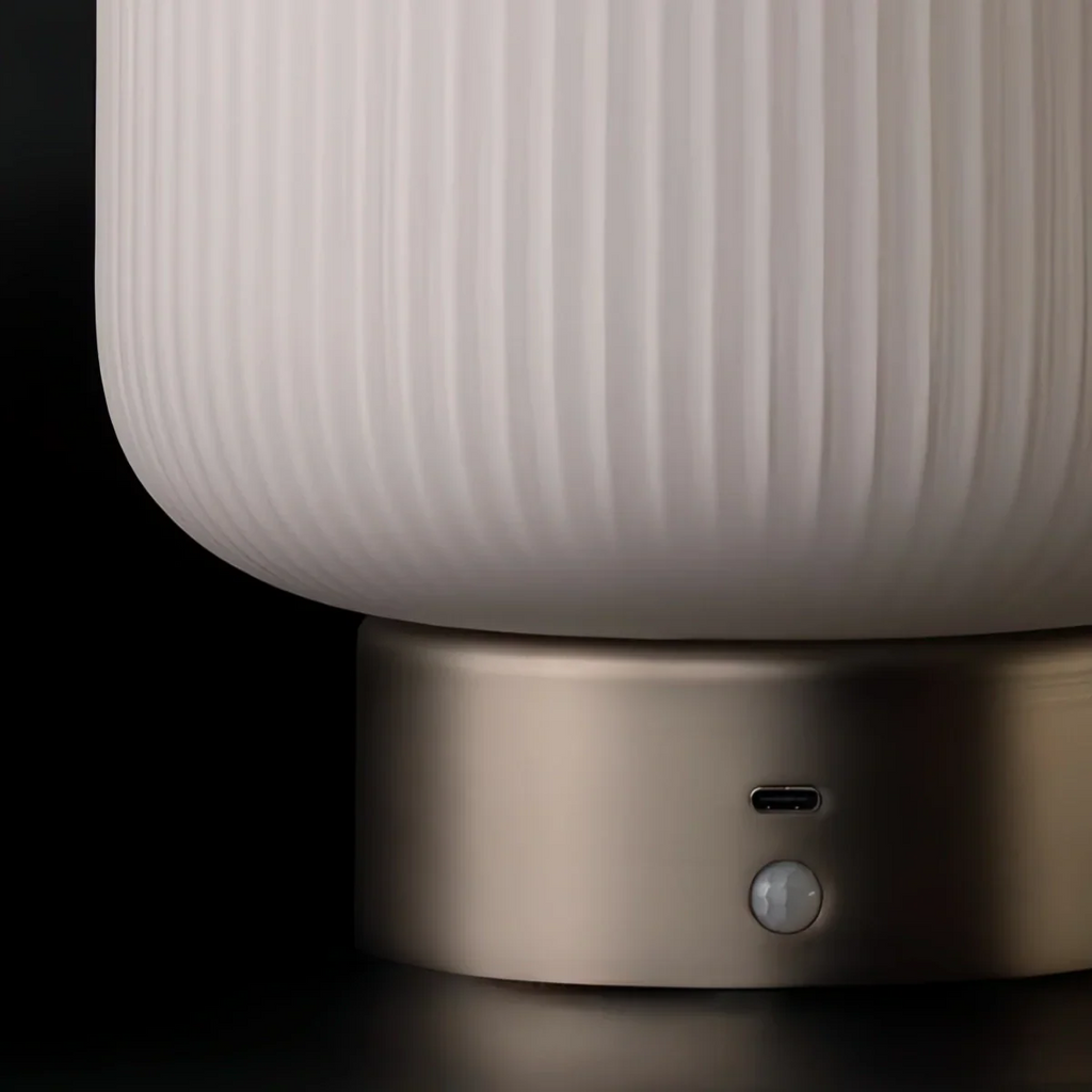 Light Table Lamp -- Metal & Frosted Glass with Touch & Human Induction for Bedroom Living Room - Flindria