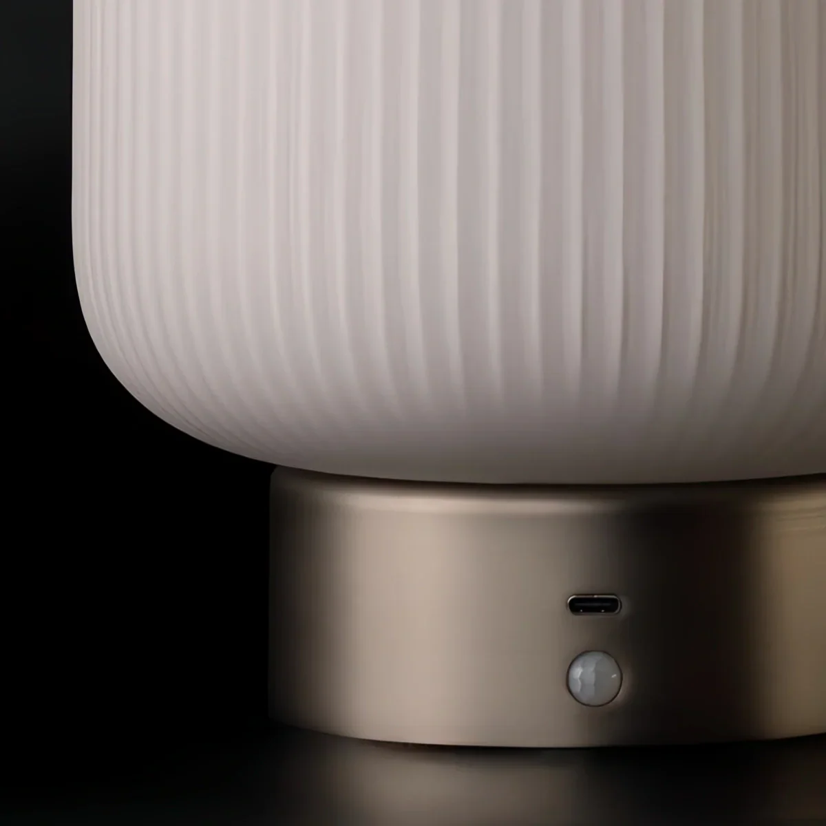 Light Table Lamp -- Metal & Frosted Glass with Touch & Human Induction for Bedroom Living Room - Flindria