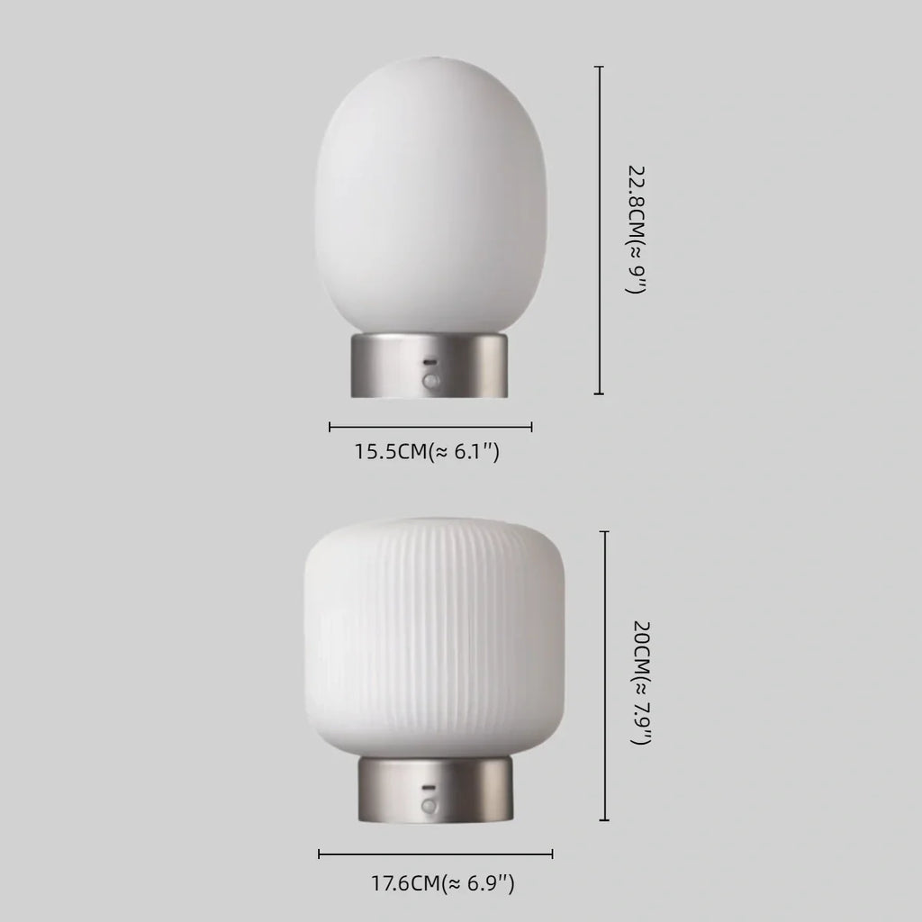 Light Table Lamp -- Metal & Frosted Glass with Touch & Human Induction for Bedroom Living Room - Flindria