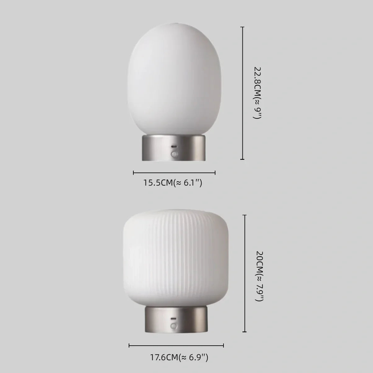 Light Table Lamp -- Metal & Frosted Glass with Touch & Human Induction for Bedroom Living Room - Flindria