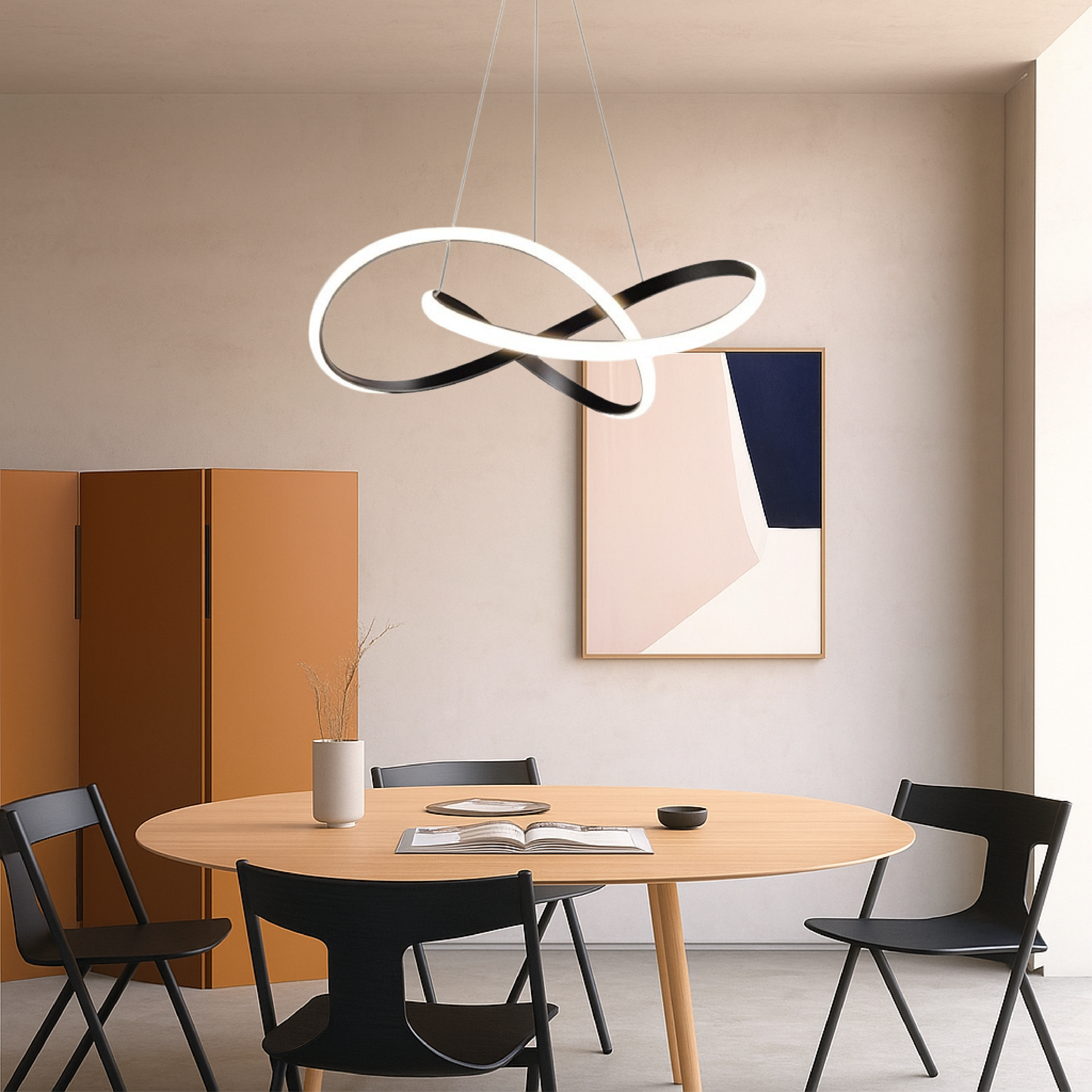 Altiri Black Aluminum Linear Dining Light Pendant For Tables