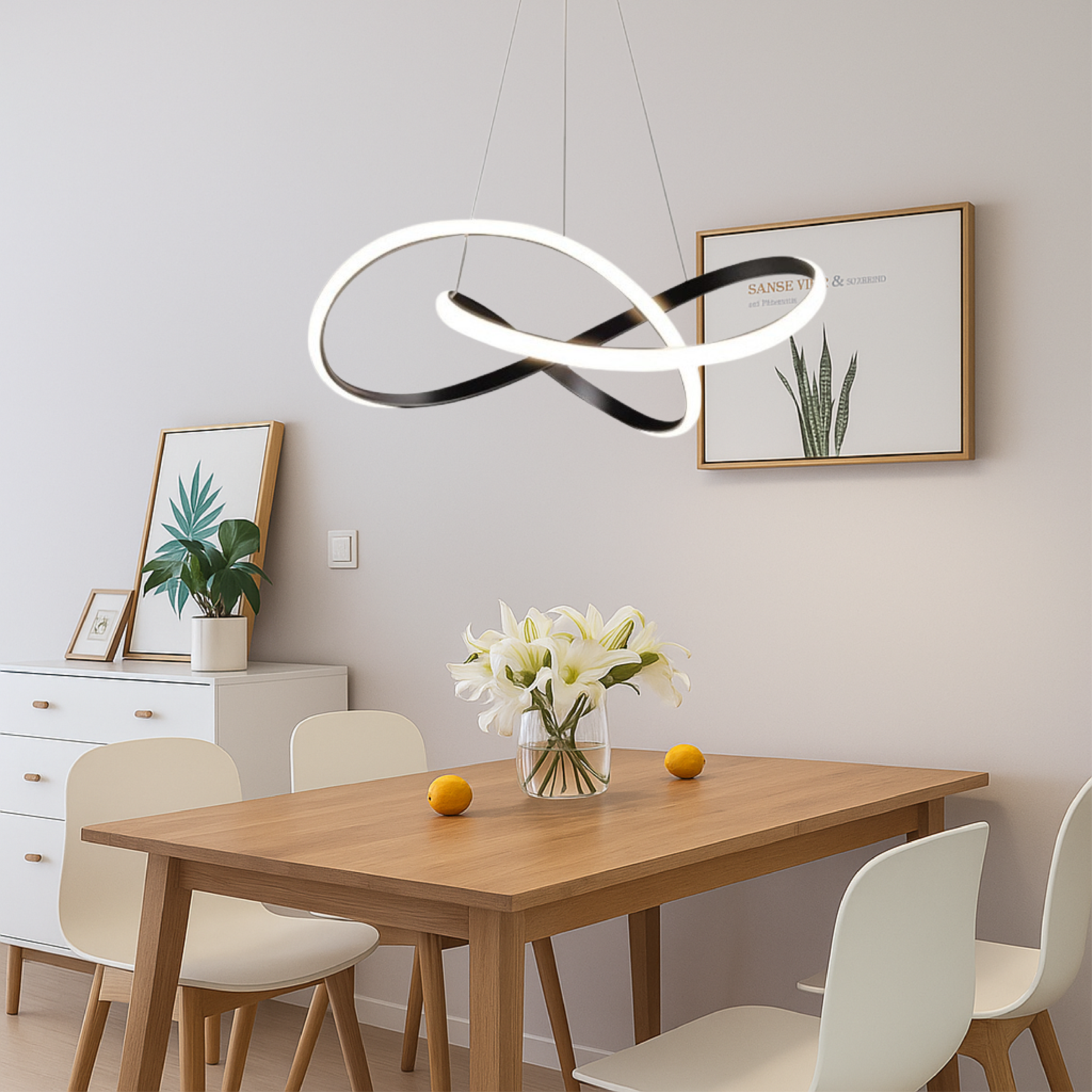 Altiri Black Aluminum Linear Dining Light Pendant For Tables