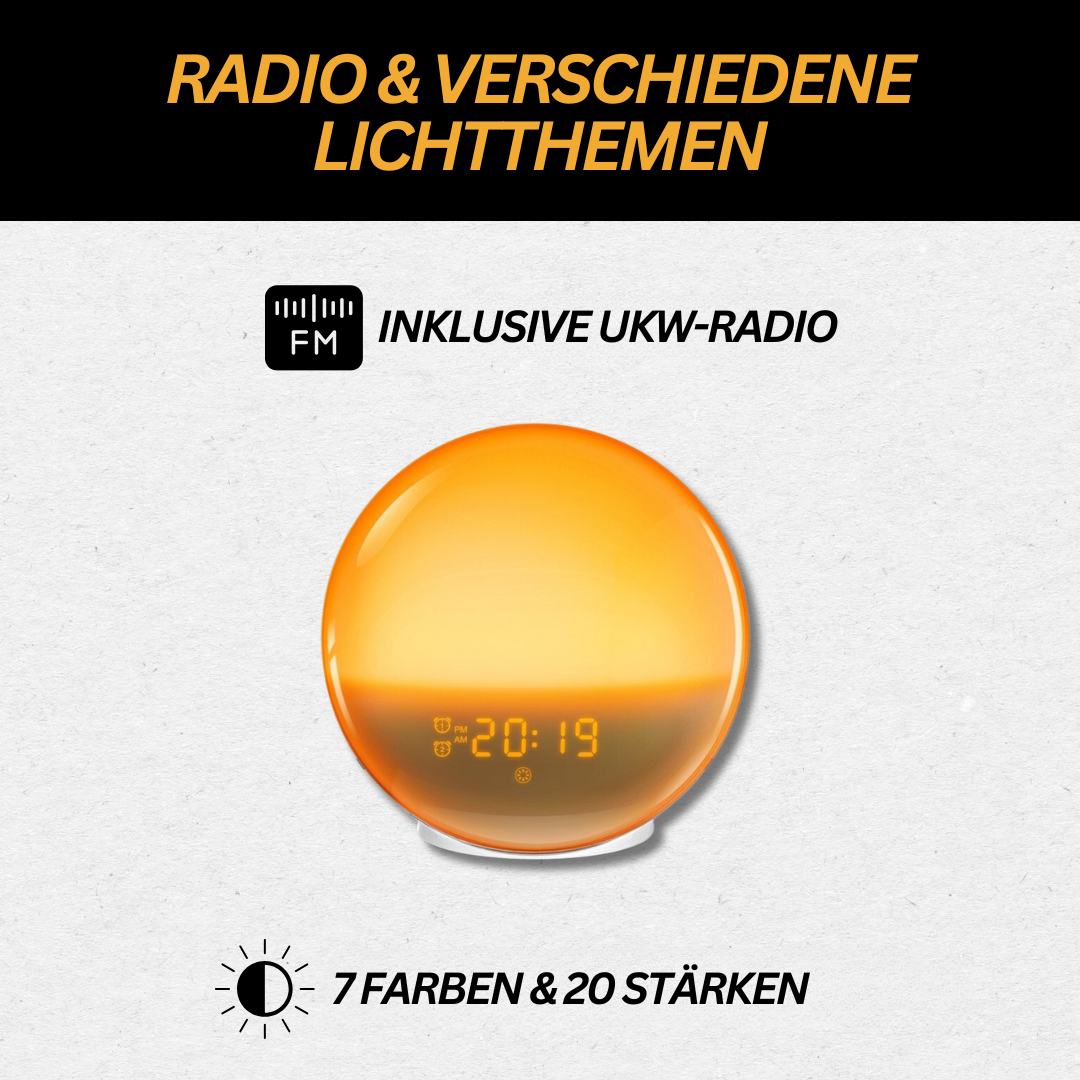 glowrise naturligt radio-vækkeur med opvågningslys