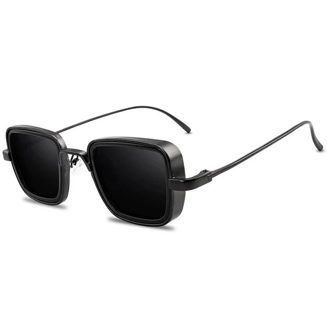 Aurex Retro Square Sunglasses — UV400 Protection, Gold Frame