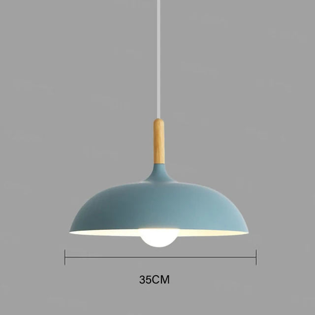 Oak Framed Ceiling Light, Warm LED Overhead Lamp, Modern Nordic Silhouette