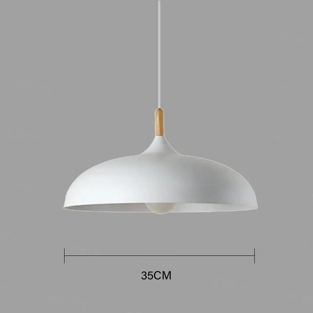 Oak Framed Ceiling Light, Warm LED Overhead Lamp, Modern Nordic Silhouette