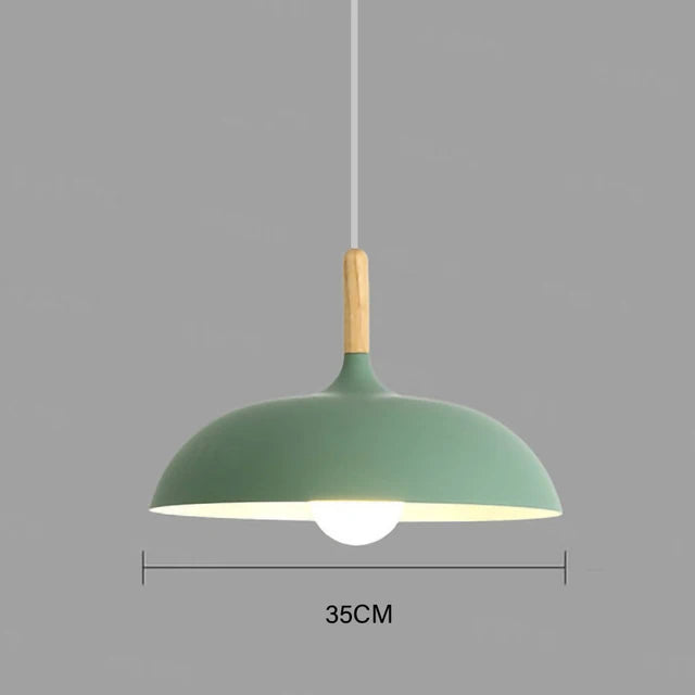 Oak Framed Ceiling Light, Warm LED Overhead Lamp, Modern Nordic Silhouette