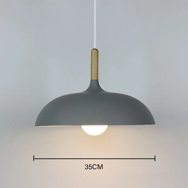 Oak Framed Ceiling Light, Warm LED Overhead Lamp, Modern Nordic Silhouette
