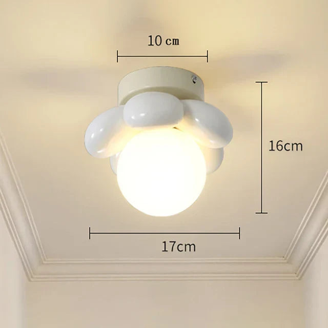 Liora Bloom Frosted Glass Ceiling Light For Nordic Bedrooms
